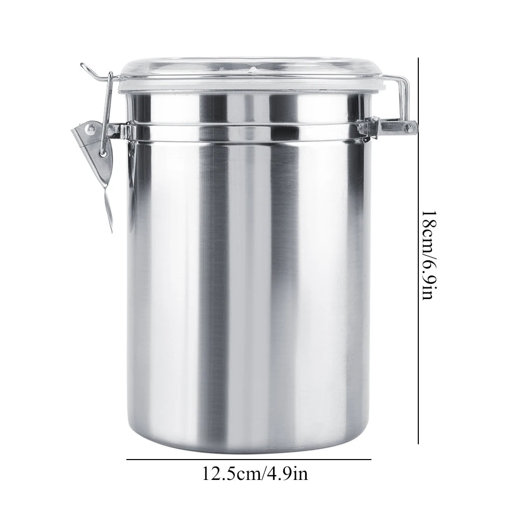 Coffee Container Stainless Steel Vacuum Sealed Coffee Beans Storage Jar for Home Kitchen 800/1100/1450/1800ml Optional
